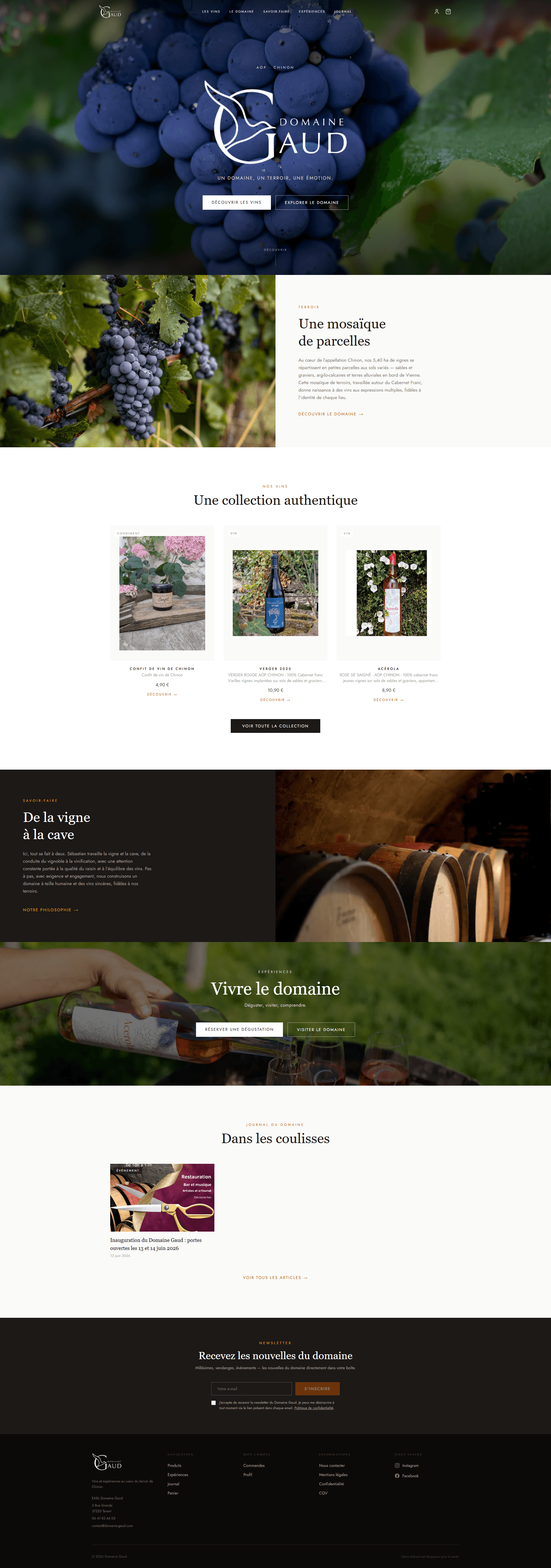 Un site e-commerce pour un domaine viticole